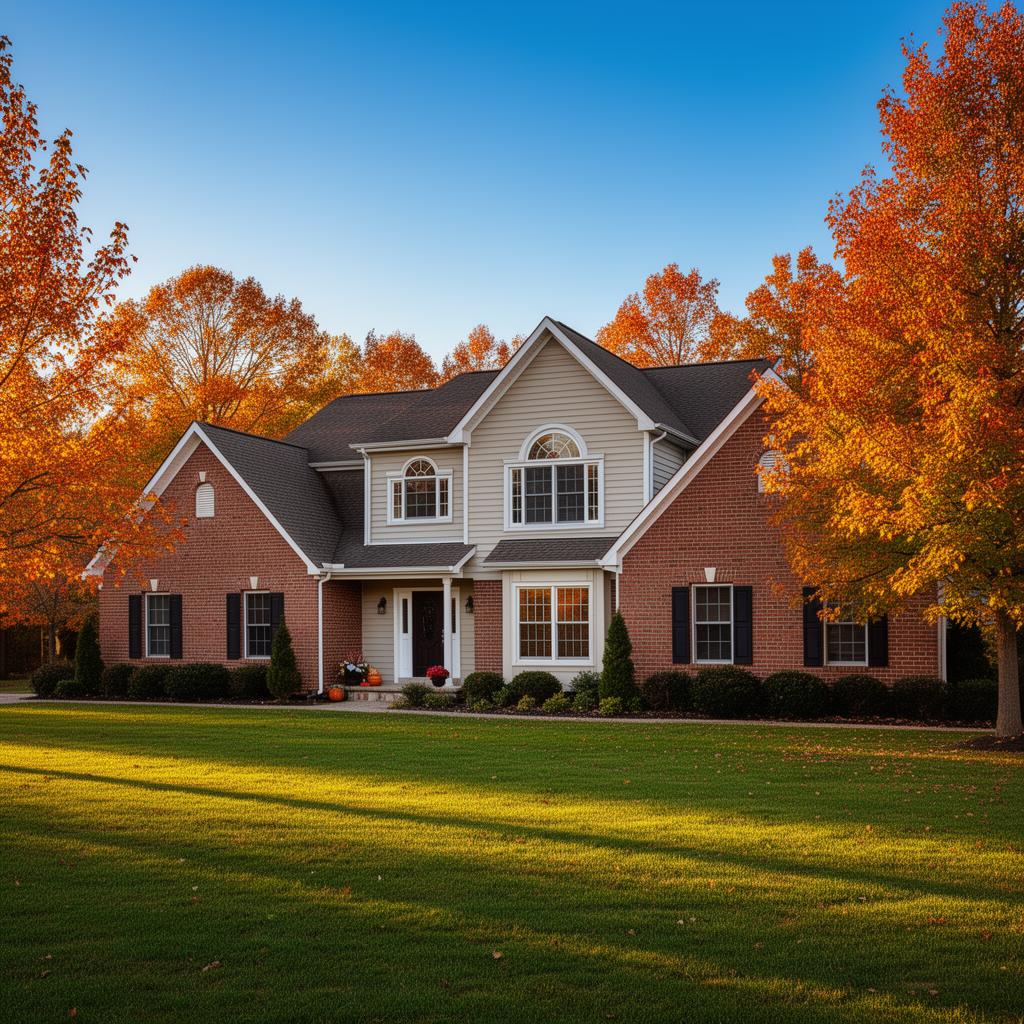 A beautiful suburban Pennsylvania home in autumn